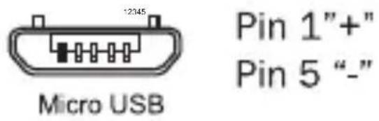 12345 Micro USB Pin 1"+"" Pin 5"--"