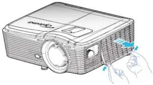 OPTOMA WU515TST - Cleaning the dust filter - 1