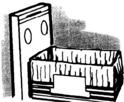 Simple line drawing of a cabinet with a door and drawer, no text or symbols present