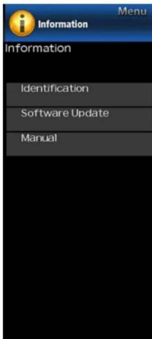 Information Menu Information Identification Software Update Manual