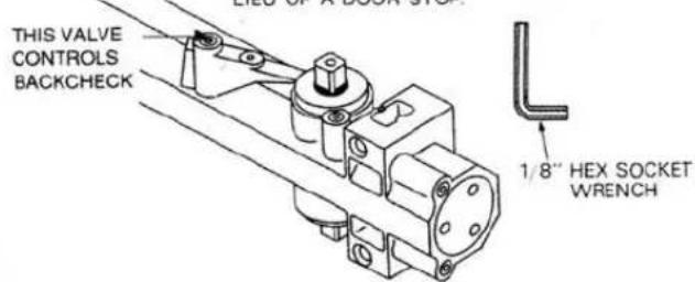 THIS VALVE CONTROLS BACKCHECK 1/8" HEX SOCKET WRENCH