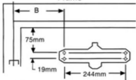 B 75mm 19mm 244mm