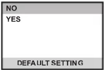 NO YES DEFAULT SETTING