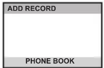ADD RECORD PHONE BOOK