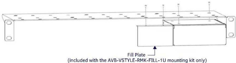 Fill Plate (included with the AVB-VSTYLE-RMK-FILL-1U mounting kit only)