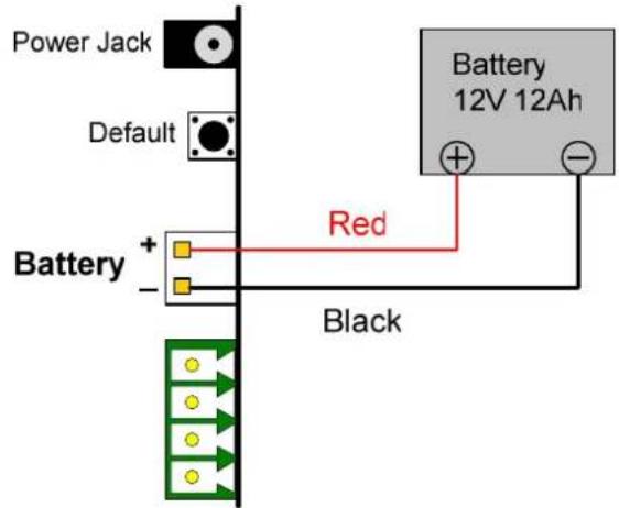 Power Jack Default Battery + - Red Black Battery 12V 12Ah + -