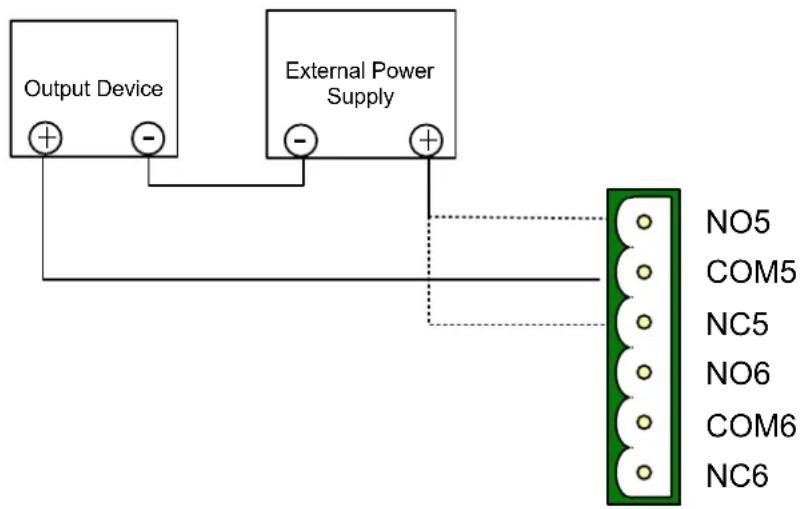 Output Device External Power Supply NO5 COM5 NC5 NO6 COM6 NC6