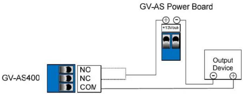 Geovision GV-AS110 - To connect an output device: - 1