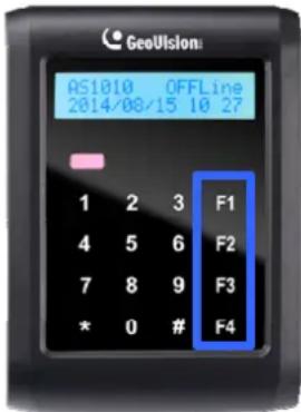 GeoUpsilon AS1010 OFFLine 2014/08/15 10 27 1 2 3 F1 4 5 6 F2 7 8 9 F3 * 0 # F4