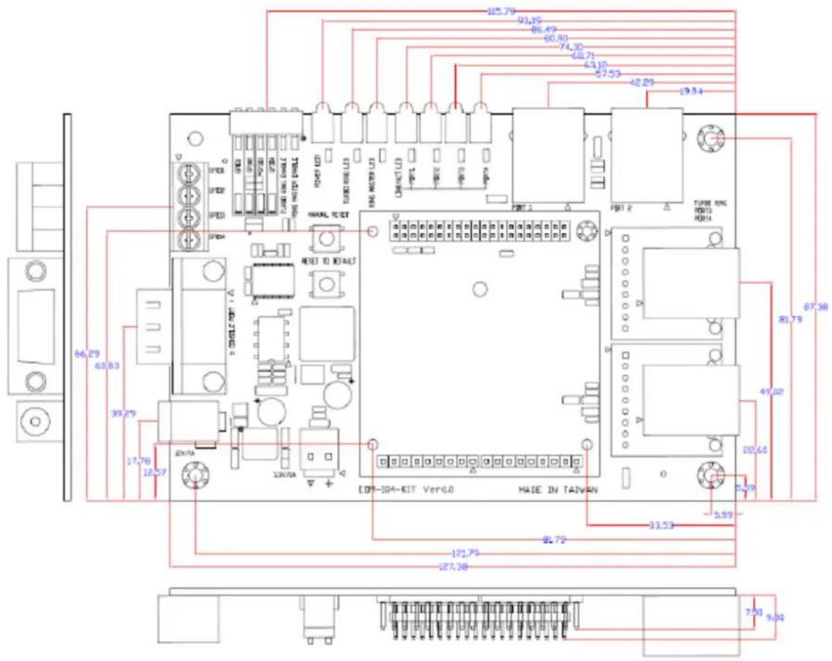 Technical schematic diagram of an electronic device with labeled components and wiring connections