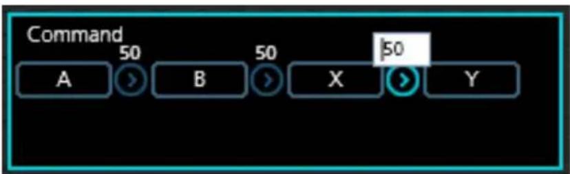 Command A 50 B 50 X 50 Y