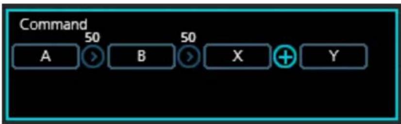 Command A 50 B 50 X + Y