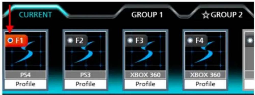 CURRENT GROUP 1 GROUP 2 F1 PS4 Profile F2 PS3 Profile F3 XBOX 360 Profile F4 XBOX 360 Profile