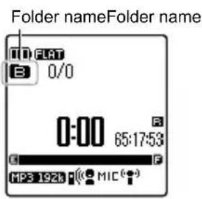 Folder nameFolder name T D FLRT B 0/0 0:00 65:17:53 C F MP3 192H MIC