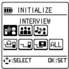 INITIALIZE INTERVIEW SELECT OK:SET
