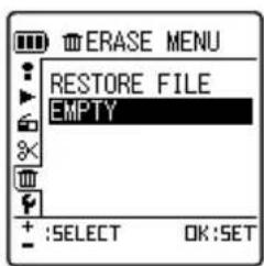 ERASE MENU RESTORE FILE EMPTY + :SELECT OK:SET