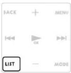 BACK MENU LIST — MODE