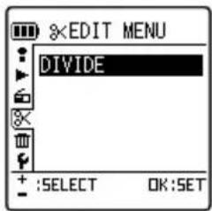 &EDIT MENU DIVIDE + :SELECT OK:SET