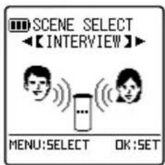SCENE SELECT ◄【INTERVIEW】► MENU:SELECT OK:SET