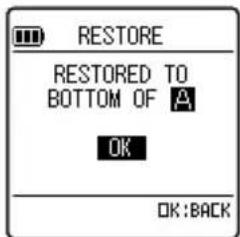 RESTORE RESTORED TO BOTTOM OF A OK OK:BACK