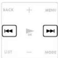 BACK + MENU ←→ DE ←→ LIST — MODE