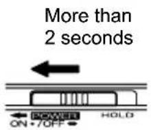 More than 2 seconds ← POWER ON +70FF → HOLD