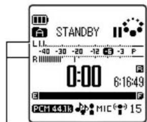 STANDBY L11 -40 -30 -20 -12 -5 -3 P R 0:00 6:16:49 E PCM 44.1k MIC 15
