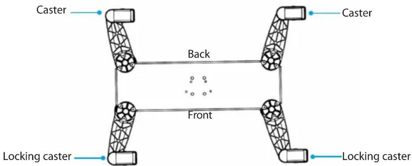 Caster Back Front Locking caster Caster Locking caster
