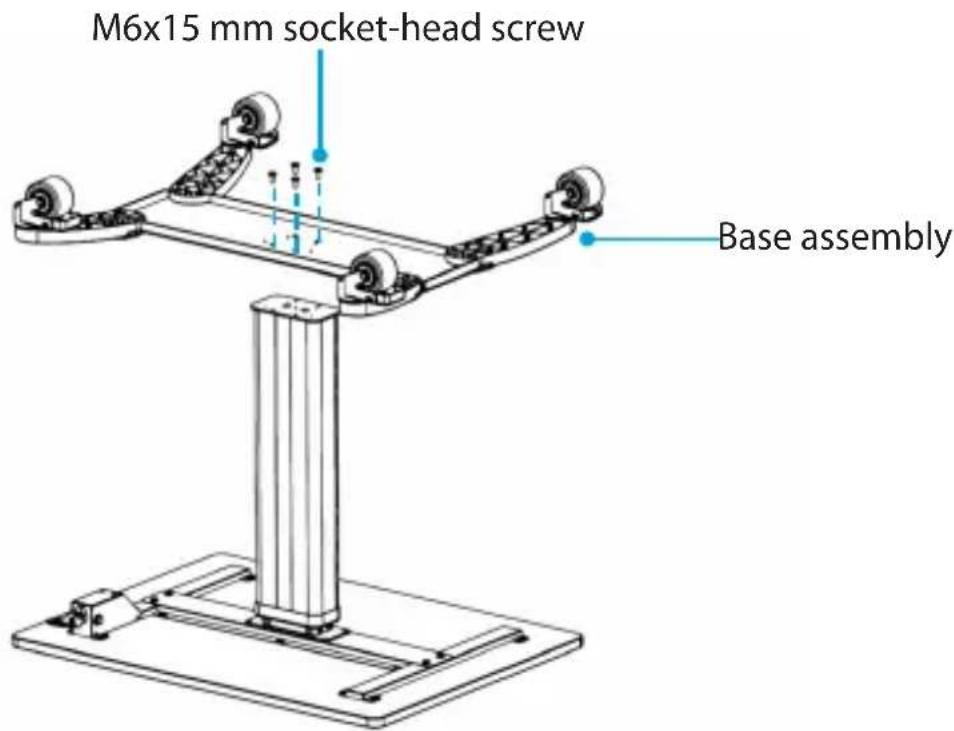 M6x15 mm socket-head screw Base assembly
