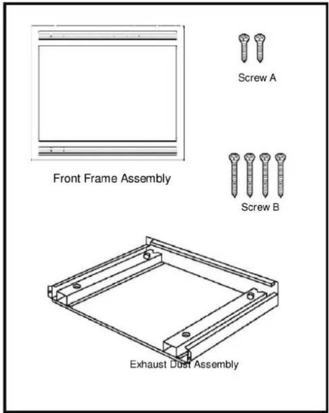 Screw A Front Frame Assembly Screw B Exhaust Dust Assembly