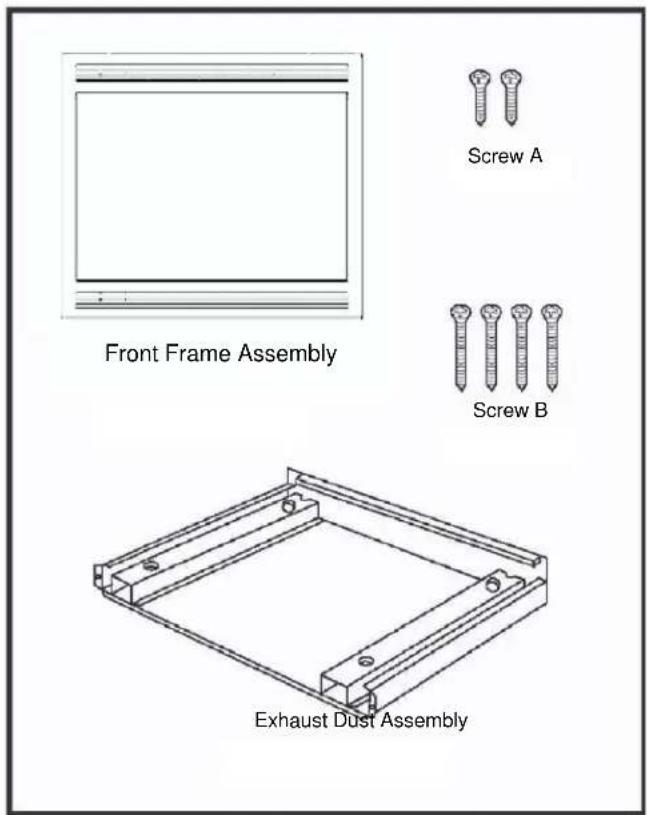 Screw A Front Frame Assembly Screw B Exhaust Dust Assembly