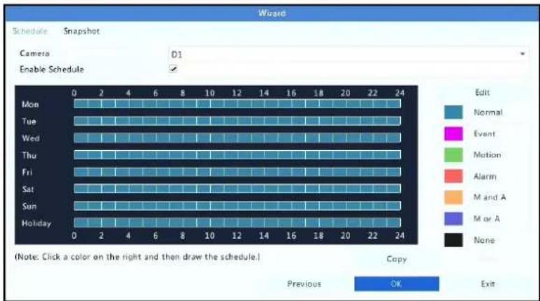 ACTi ZNR-220P - Set a recording/snapshot schedule and then click OK. - 1