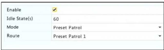 Enable Idle State(s) 60 Mode Preset Patrol Route Preset Patrol 1