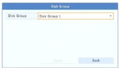 Disk Group Disk Group 1 Apply Back