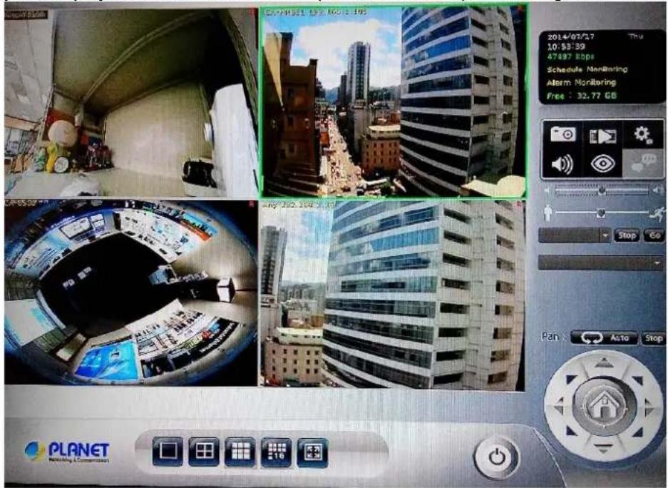 2014/07/27 10:53:59 47897 kbps Schedule Monitoring Alarm Monitoring Free : 32.77 GB Stop Go Pan Auto Stop PLANET Reversing & Commission