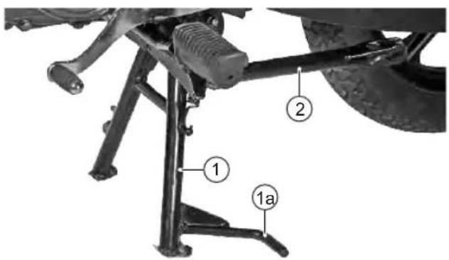 Technical diagram of a vehicle suspension system with labeled components 1, 1a, and 2