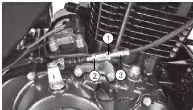 Technical diagram of an automotive engine showing labeled components with numbered annotations