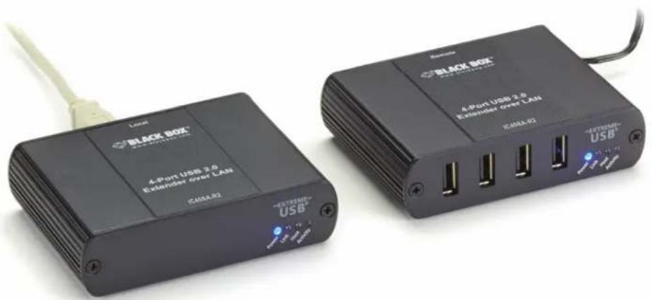 Black Box IC408A-R2 - Easily extend USB 2.0 signals over an IP network or directly over a CATx link. - 1
