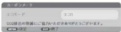 NEC NP-UM351WJL - エコモードを設定しているときのエコメッセージ - 1