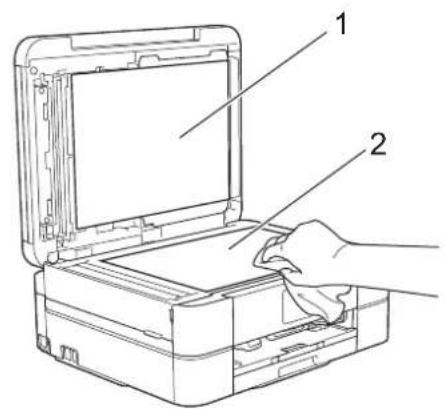 BROTHER DCP-J572N - 原稿台カバーを開けて、読み取り部を拭く - 1