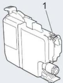 BROTHER DCP-J572N - なくなった色のリリースレバー (1) を押し下げる - 2