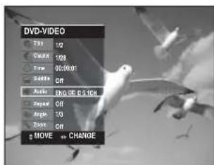 DVD-VIDEO Time 1:2 Sequence 10:8 Time 00:00:01 Sequence Ctrl Action ENGLISH & SICH Sequence Ctrl Angle 33 Zoom Ctrl MOVE # CHANGE
