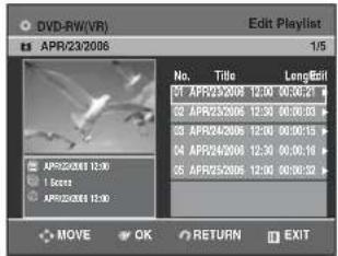 SAMSUNG DVD-R131 - S přístrojem ve Stop modu stiskněte tlačítko PLAY LIST. - 1