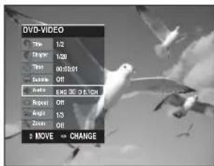 DVD-VIDEO Movie 1/2 Entire 1/20 Movie 00:30:01 Zoom Off Movie ENG 0.0 & 0.0 Entire Off Angle 1/3 Zoom Off MOVE → CHANGE