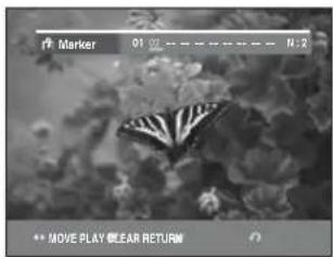 Marker 01 02 N:2 ** MOVE PLAY CLEAR RETURN