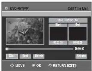 SAMSUNG DVD-R131 - Použití tlačítka MENU - 3