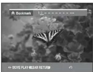 由 Bookmark 1 MOVE PLAY CLEAR RETURN