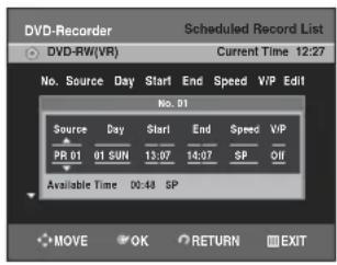 SAMSUNG DVD-R131 - Stiskem tlačítek ▲▼ zvolte Edit, pak stiskněte OK nebo tlačítko ▶. - 1