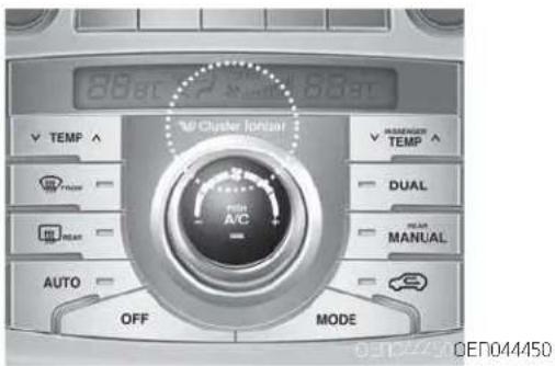 60°C 55°C TEMP TEMP TEMP TEMP A/C DUAL HUA HUA AUTO OFF MODE CEP044450