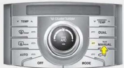 Air Cluster number TEMP AVAC A/C AUTO OFF MODE MAXIMUM TEMP DUAL MANUAL MANUAL